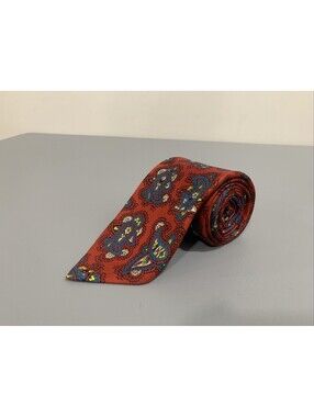 Custom Made Men's Red & Blue Paisley Tie $68